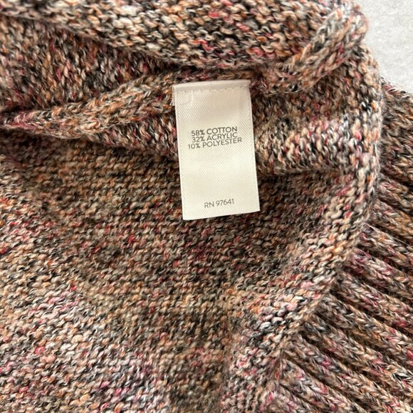 J. Jill Wearever Collection Sweater Oversized Turtleneck SZS Speckled Pink Knit - Picture 7 of 7